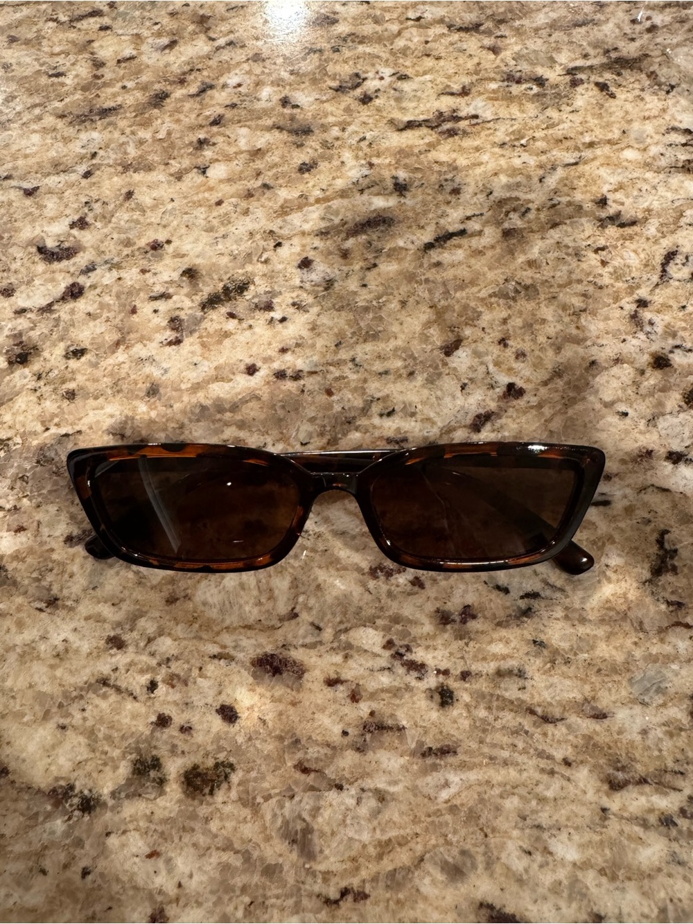 Tortoiseshell Rectangular Sunglasses - Brown